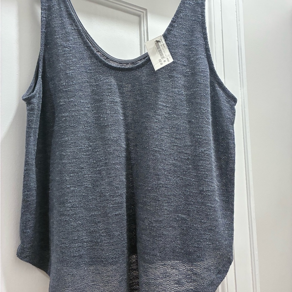 Blue/Gray Sleeveless Knit Top